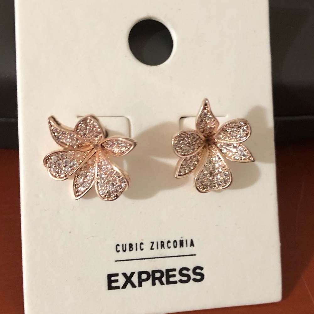 EXPRESS Cubic Zirconia Floral Earrings